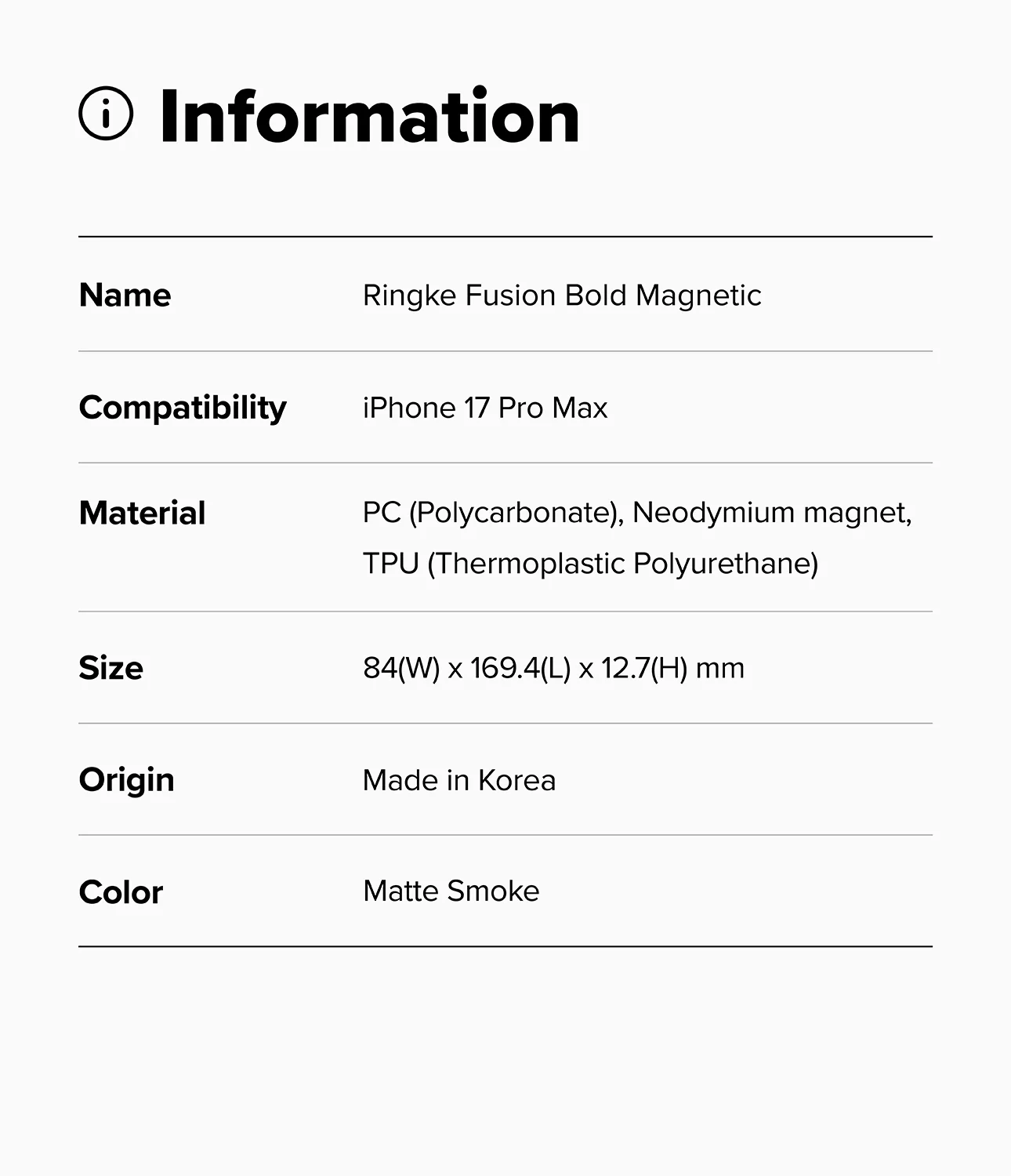 Ringke Fusion Bold Magnetic Matte Case | iPhone 17 Pro Max