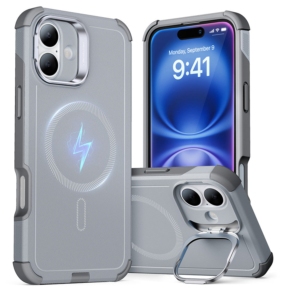 ESR Cyber Tough Case with Stash Stand (HaloLock) Case | iPhone 16 Plus