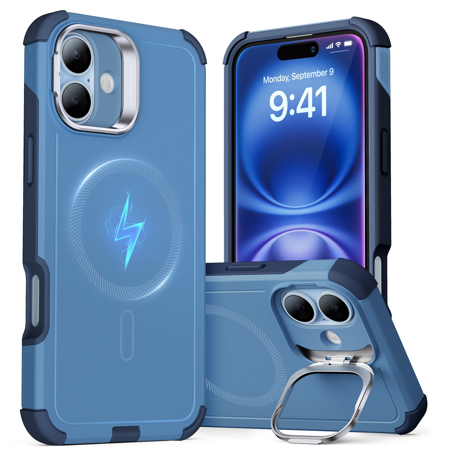 ESR Cyber Tough Case with Stash Stand (HaloLock) Case | iPhone 16