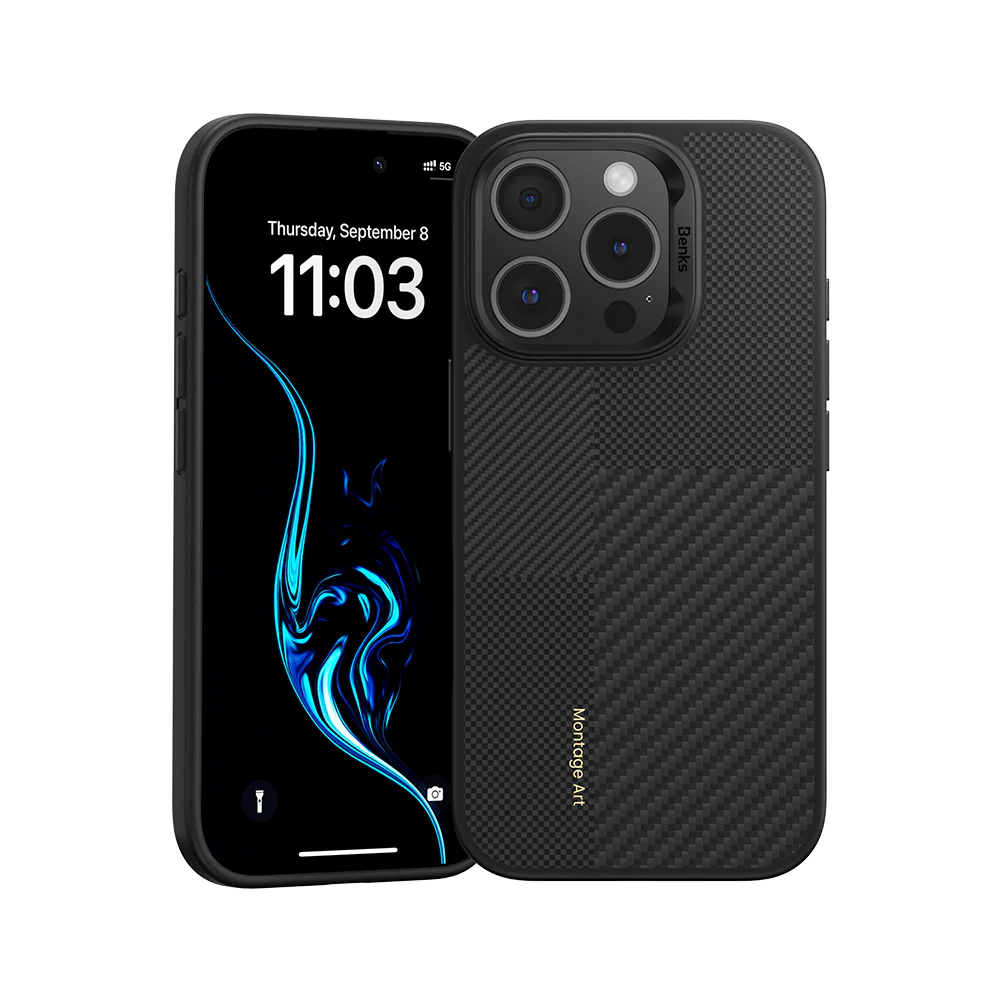 Benks Montage ArmorPro Case built with Kevlar® (Button) | iPhone 16 Pro Max