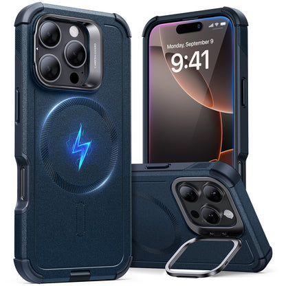 ESR Cyber Tough Case with Stash Stand (HaloLock) Case | iPhone 16 Pro