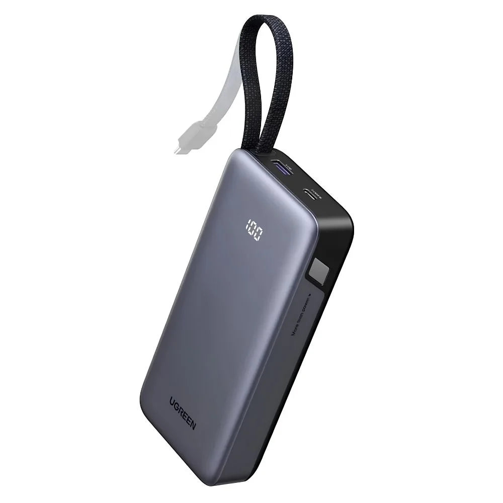 UGREEN PB537 20000mAh PD 55W CCC Power Bank with Built-in Cable