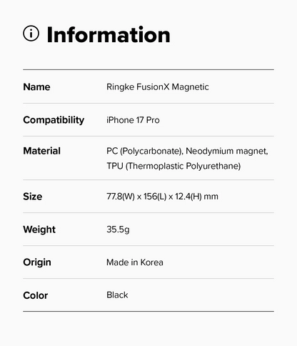 Ringke Fusion-X Magnetic Case | iPhone 17 Pro