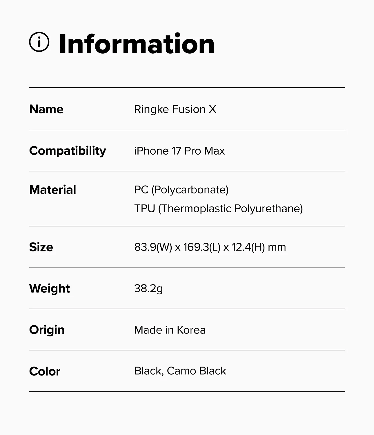 Ringke Fusion-X Case | iPhone 17 Pro Max