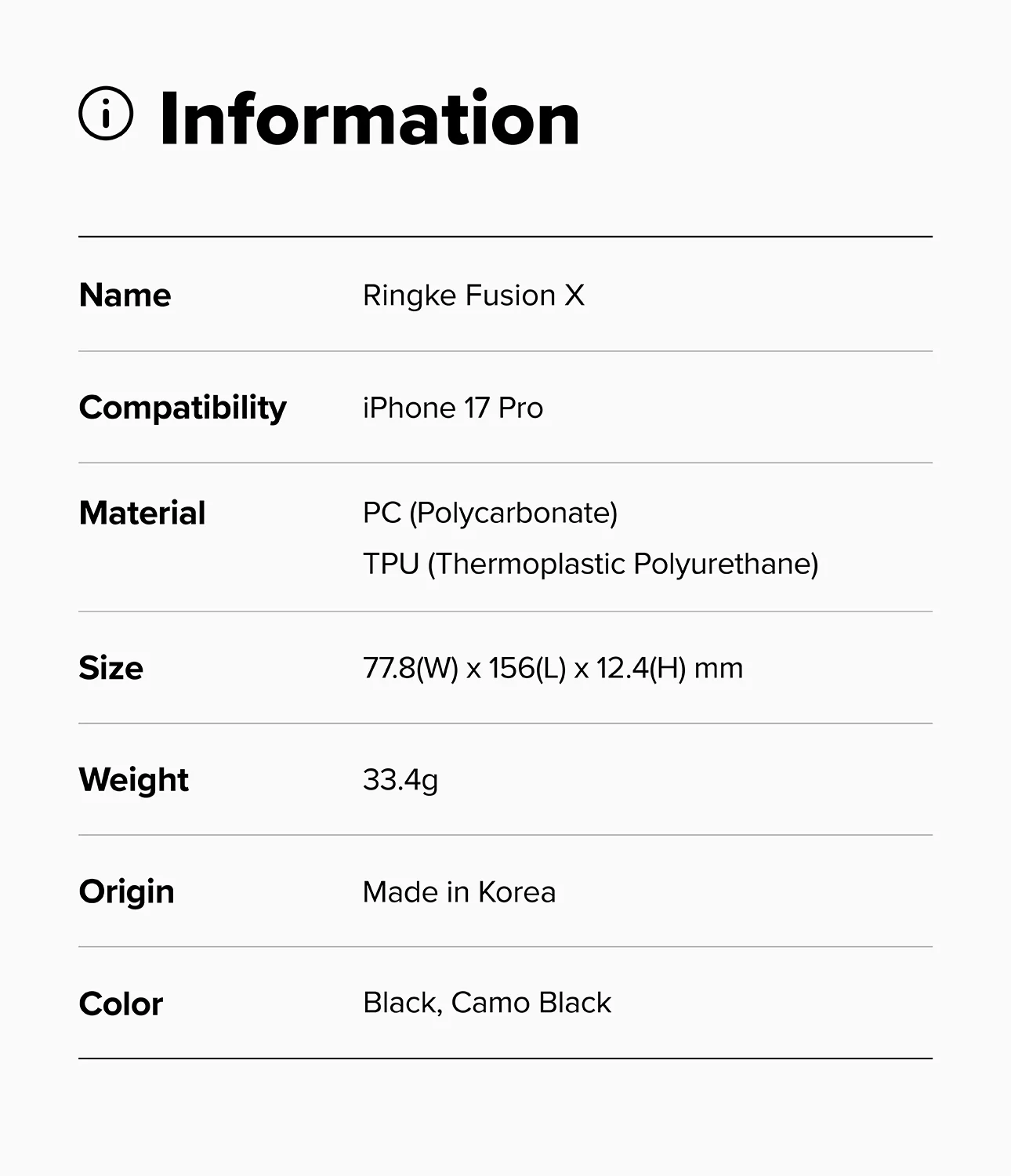 Ringke Fusion-X Case | iPhone 17 Pro