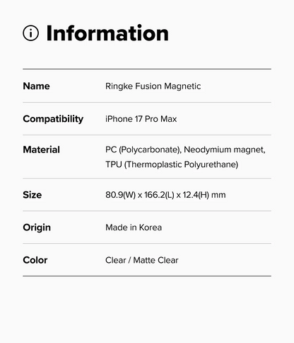 Ringke Fusion Magnetic Case | iPhone 17 Pro Max