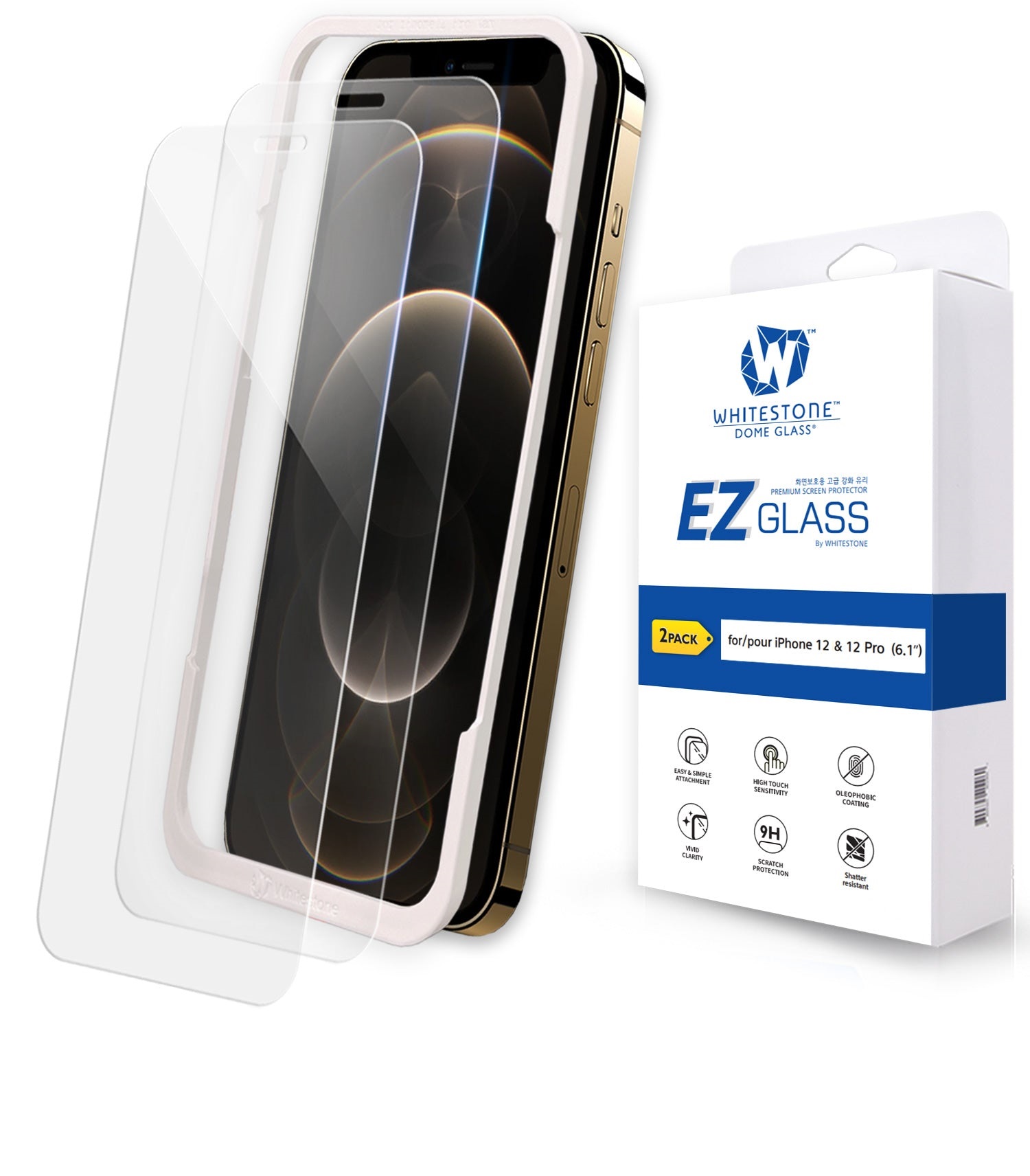 Whitestone EZ Glass (2packs) | iPhone 12 / 12 Pro