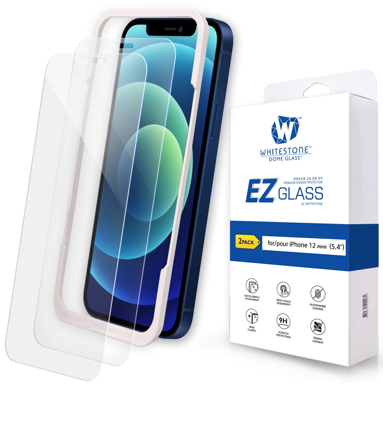 Whitestone EZ Glass (2packs) | iPhone 12 Mini