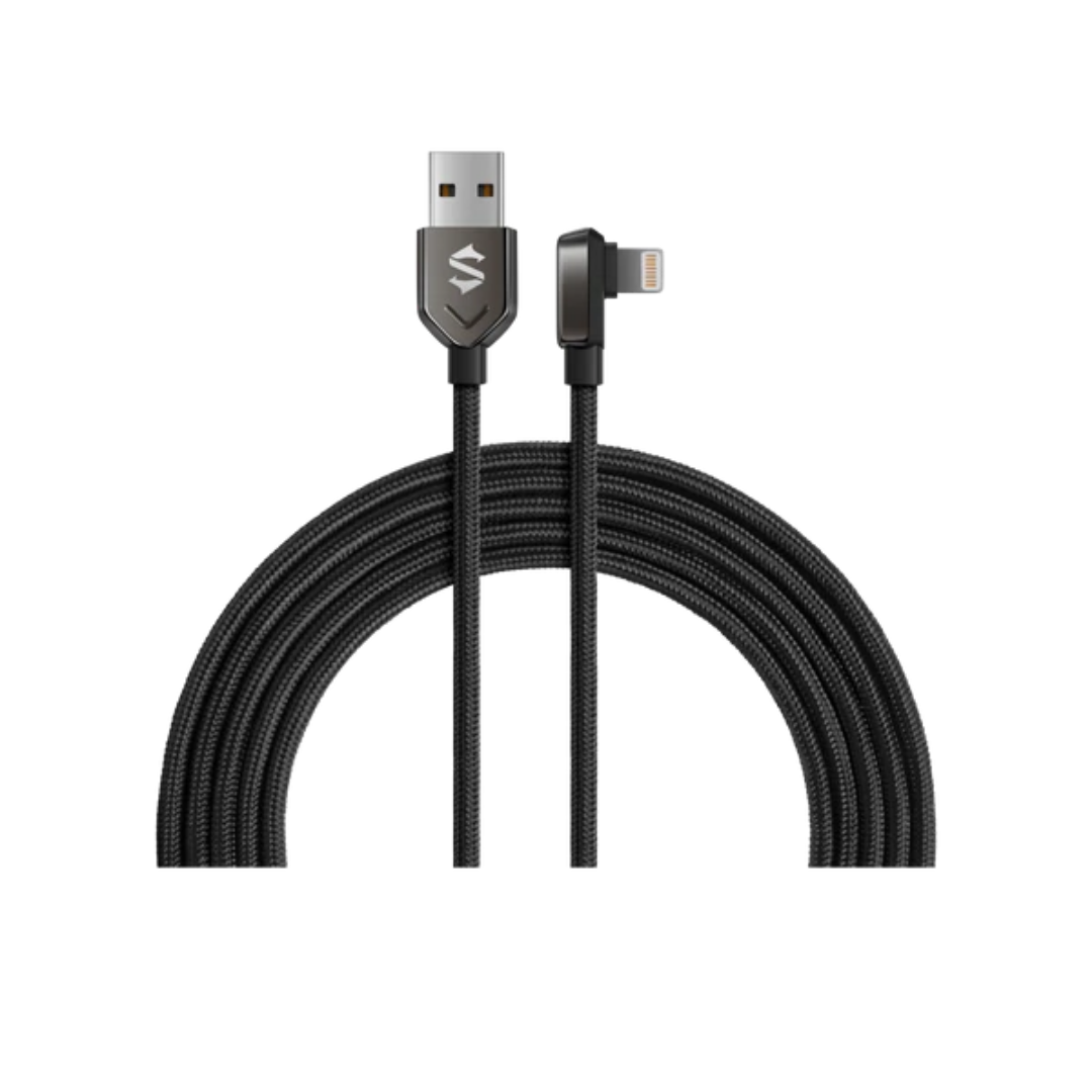 Black Shark Right-angle Lightning to USB-A Cable
