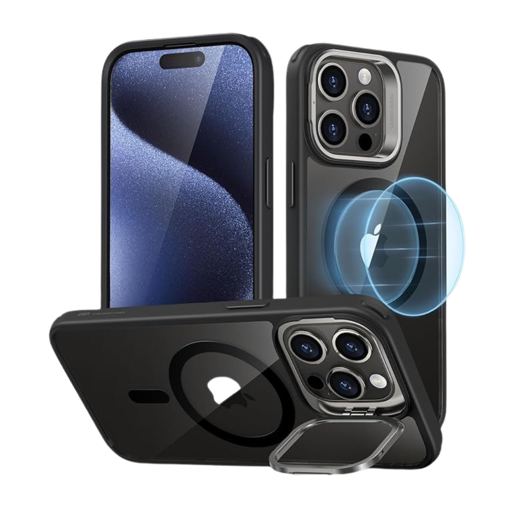 ESR Classic Hybrid with Stash Stand (HaloLock) Case | iPhone 15 Pro Max