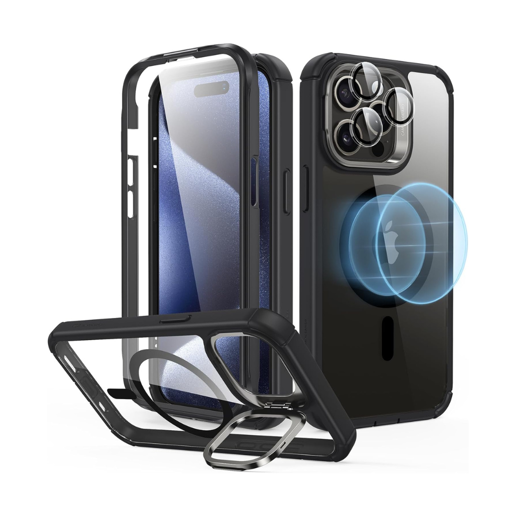 ESR Armor Tough Case with Stash Stand (HaloLock) Case | iPhone 15 Pro Max