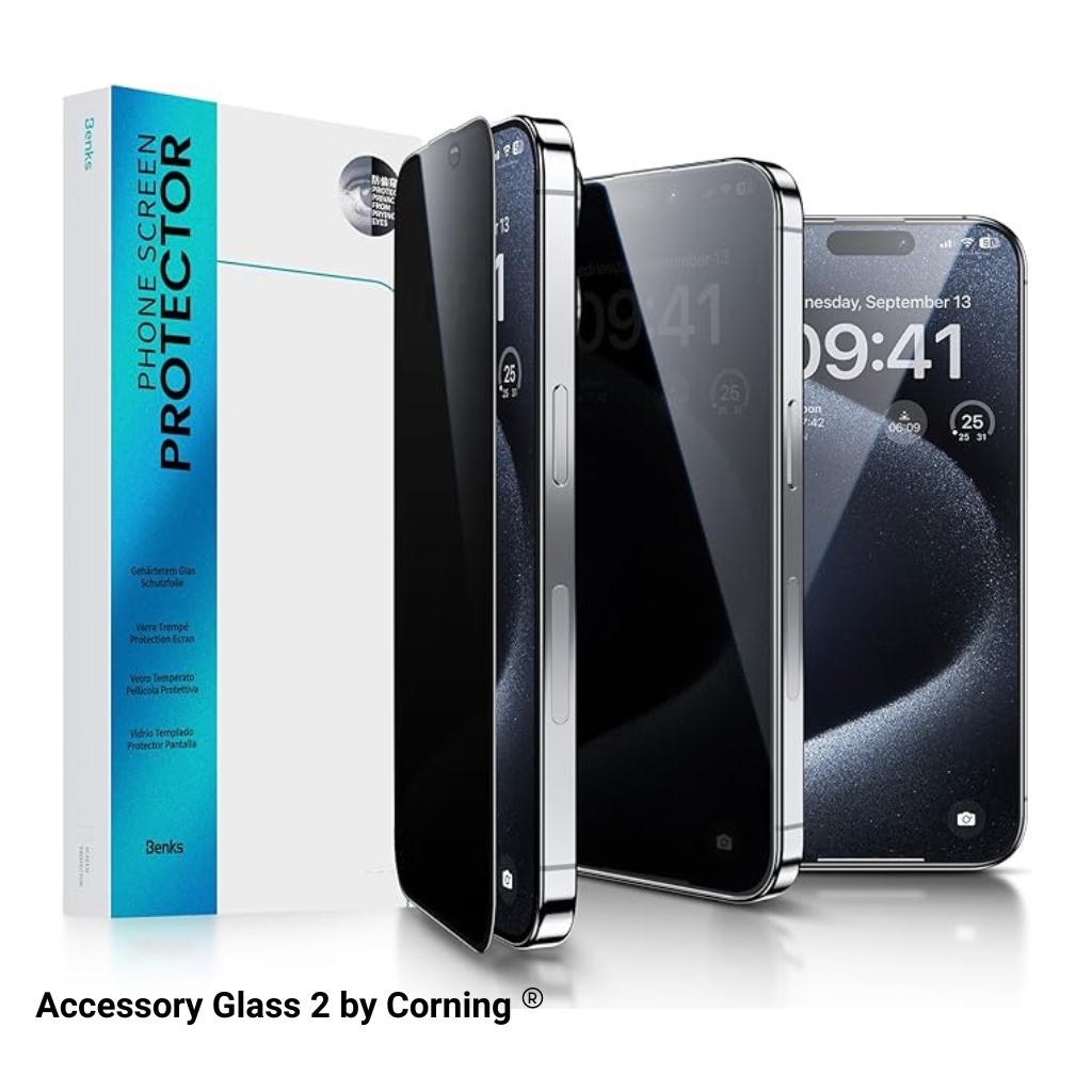 Benks GlassWarrior Privacy Screen Protector | iPhone 15 Pro Max