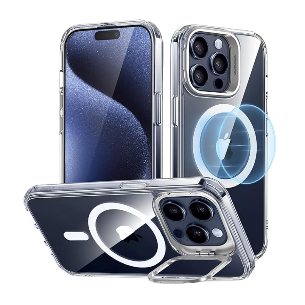 ESR Classic Hybrid with Stash Stand (HaloLock) Case | iPhone 15 Pro