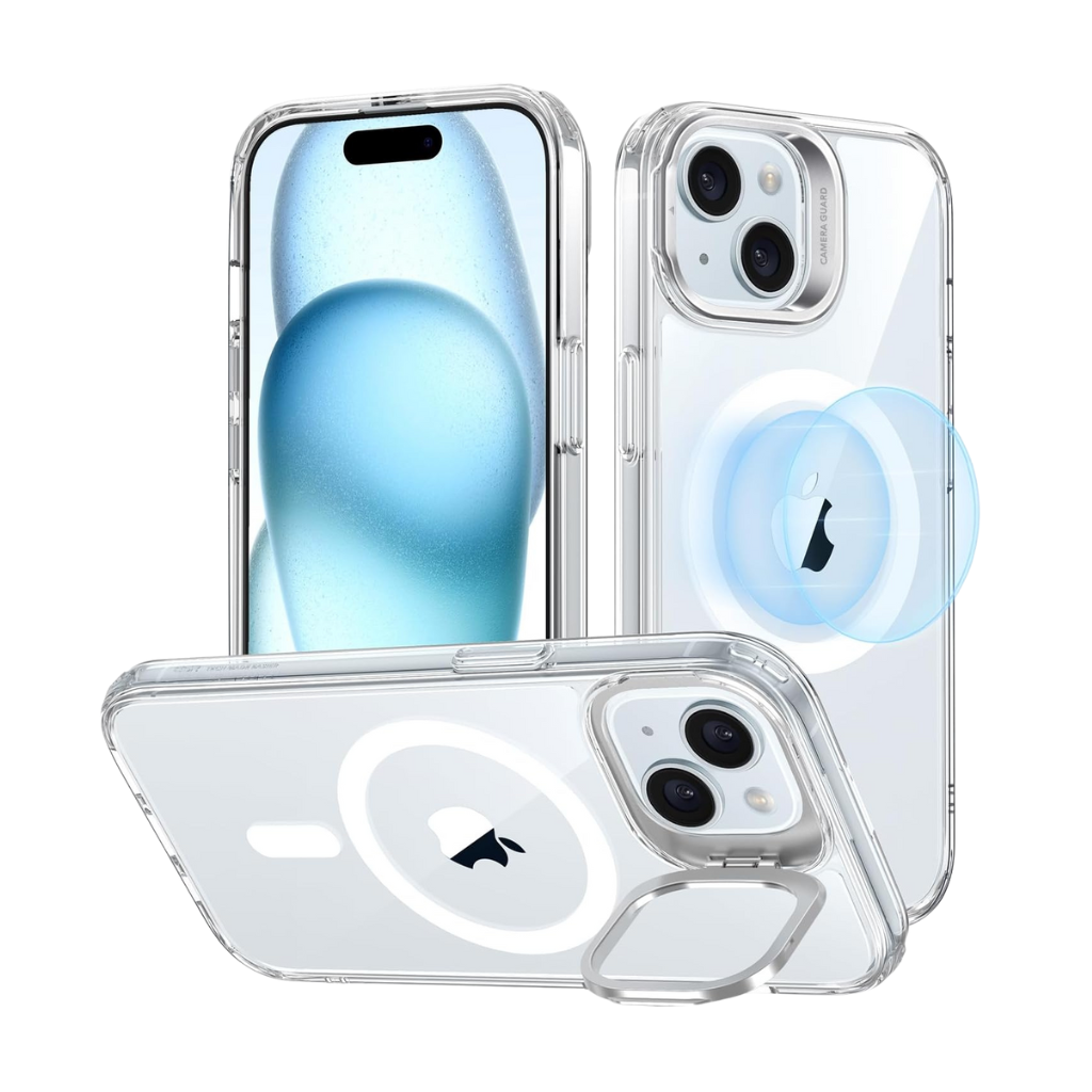 ESR Classic Hybrid with Stash Stand (HaloLock) Case | iPhone 15 Plus