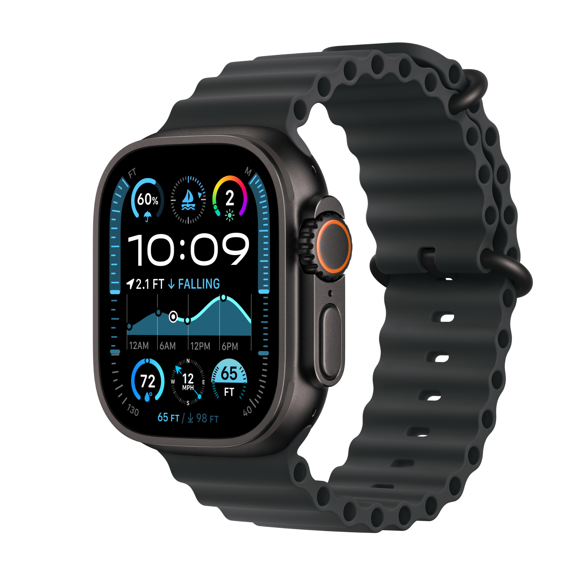 Used Apple Watch Ultra 2 GPS + Cellular Titanium 49mm</p>Black Ocean Band