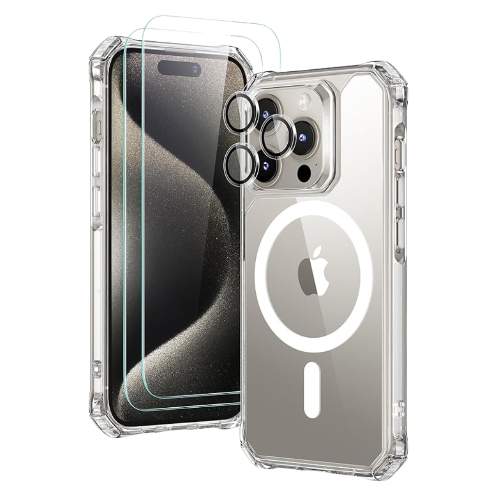 ESR Air Armor Clear Case with Glass (HaloLock) | iPhone 15 Pro Max