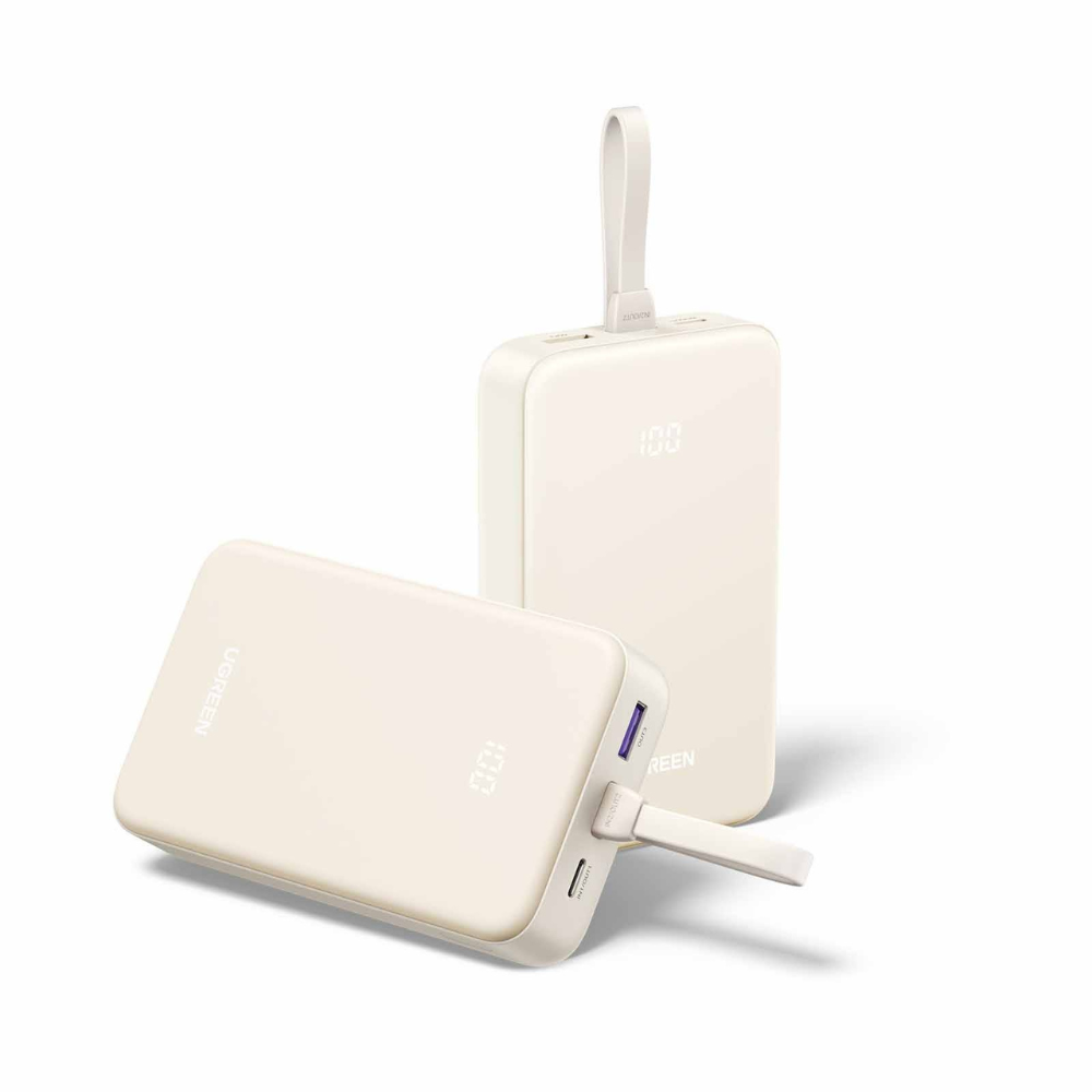 UGREEN 30W Power Bank with Buit-In Cable 20000mAh