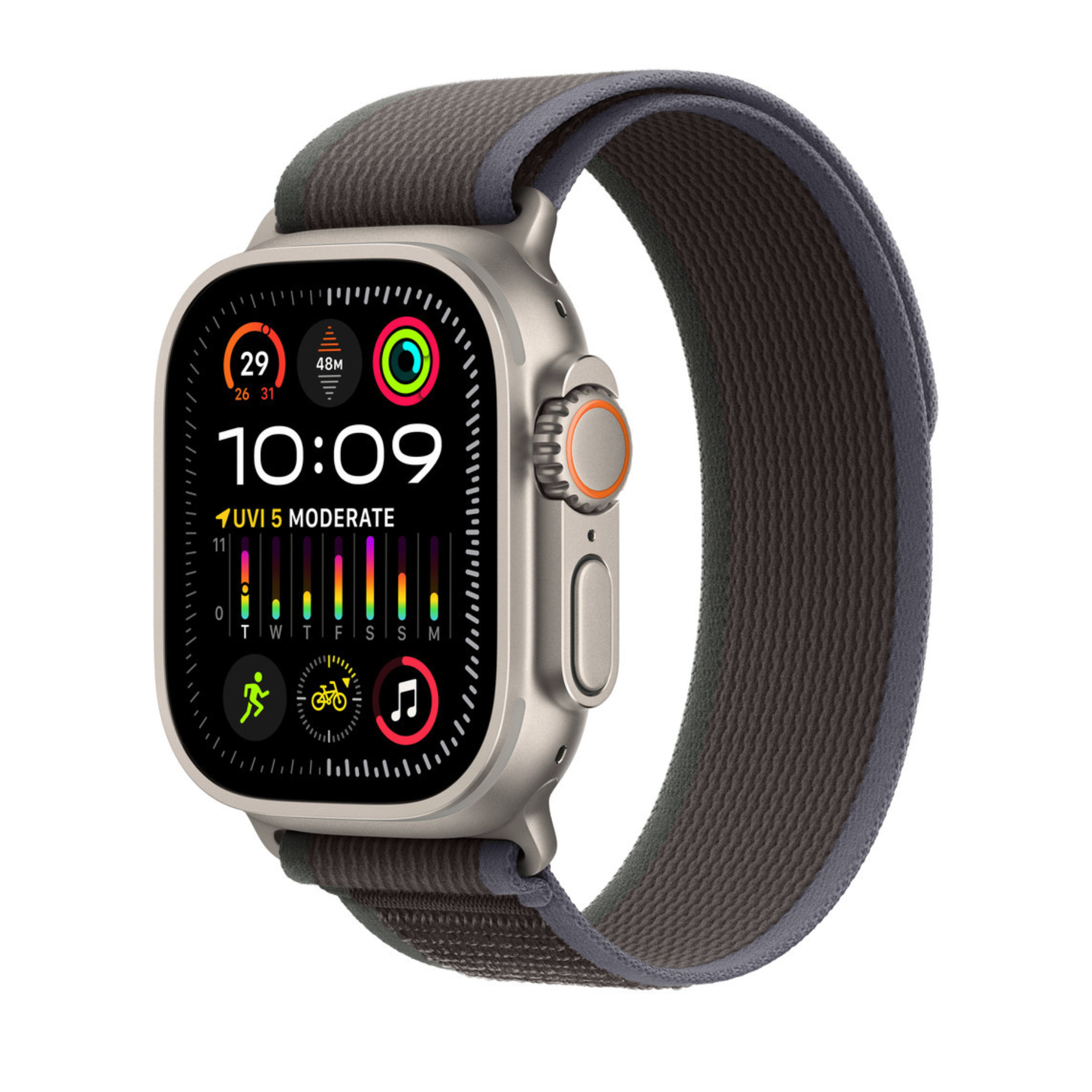 Used Apple Watch Ultra 2 GPS + Cellular Titanium 49mm</p>Blue/Black Trail Loop