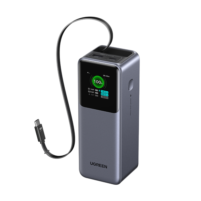 Ugreen PB726 20000mAh 165W CCC PD PB with Retractable Cable